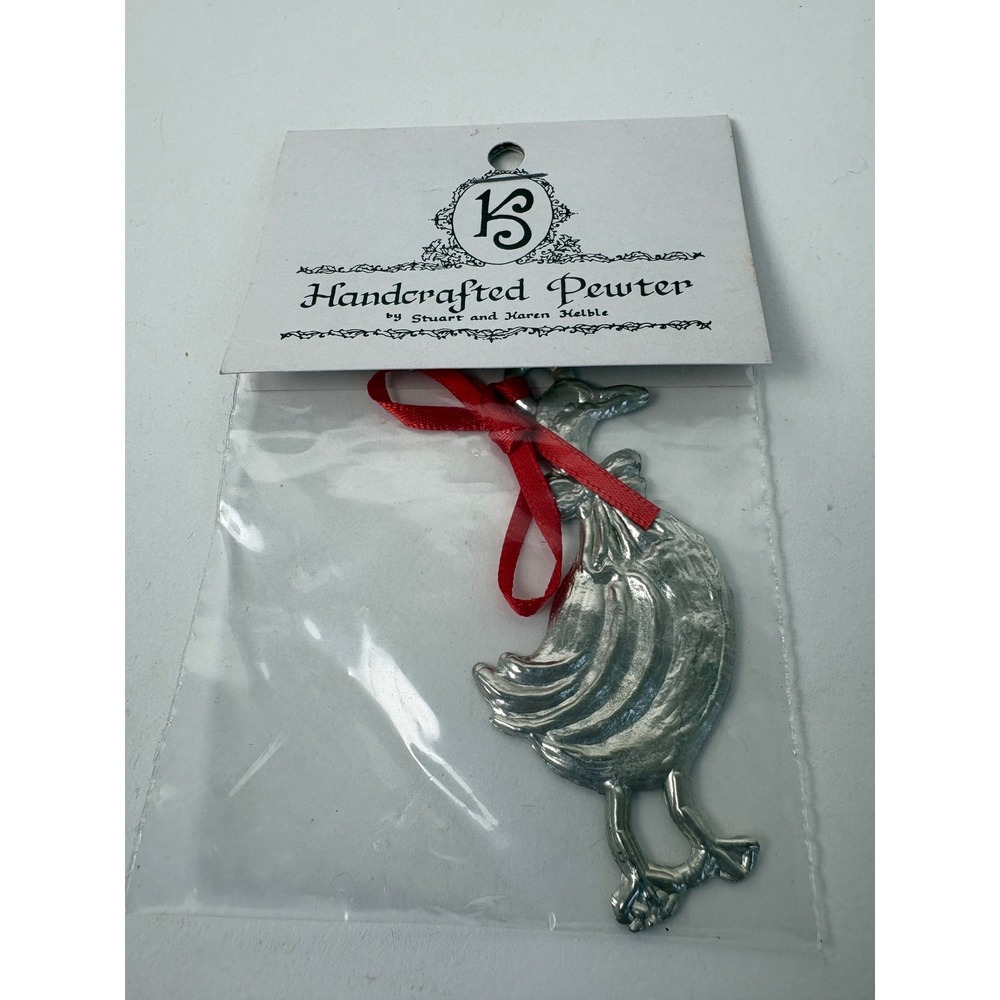 K & S Pewter Handcrafted Goose Ornament Stuart Karen Helble Virginia Lead Free